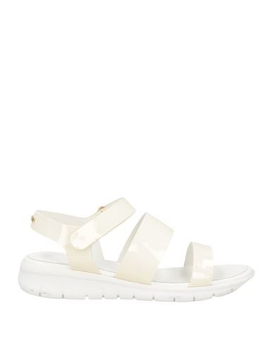 Moncler Woman Sandals Ivory Size 8 Leather In White