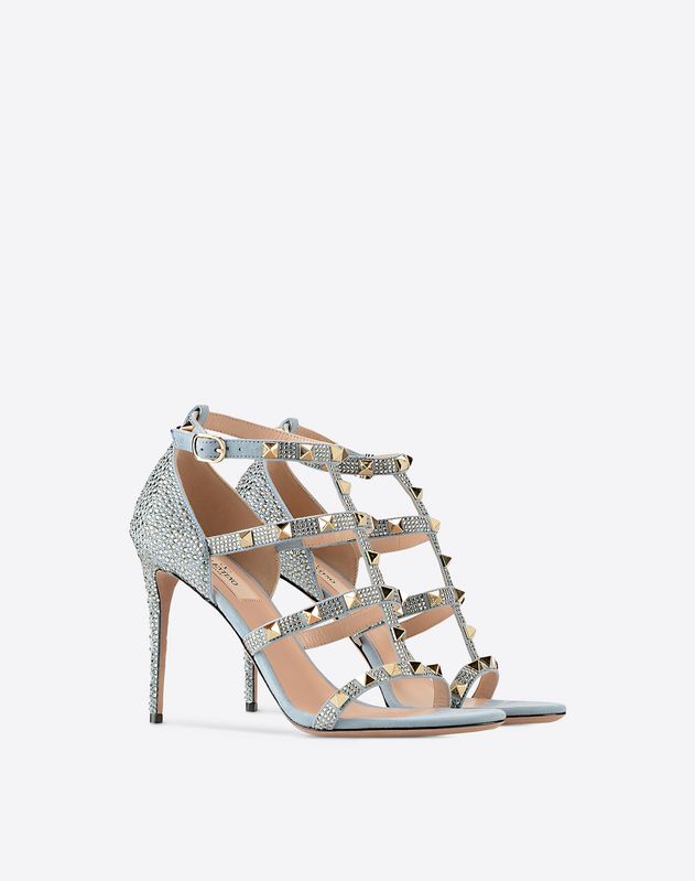 valentino crystal rockstud shoes