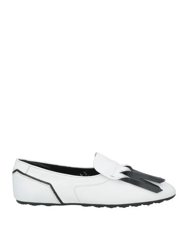 Tod's Woman Loafers White Size 7.5 Leather