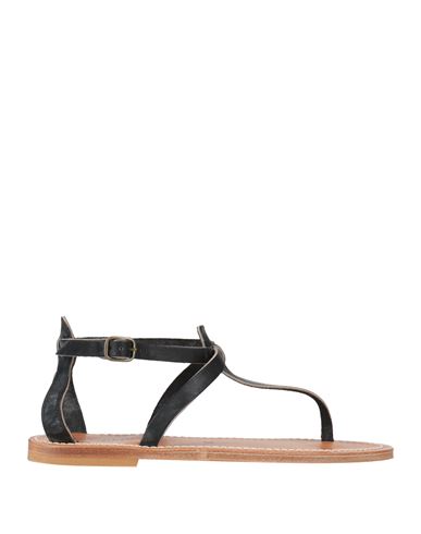K. jacques St. Tropez Woman Thong sandal Black Size 6 Leather