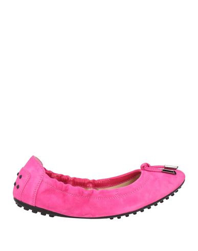 Tod's Woman Ballet Flats Magenta Size 8 Leather