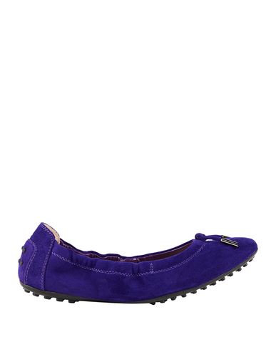 Tod's Woman Ballet Flats Dark Purple Size 7 Leather