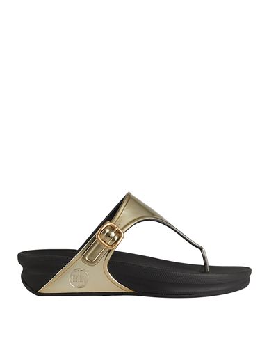 Fitflop Woman Thong Sandal Gold Size 9 Rubber