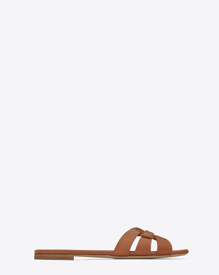 Saint Laurent NU PIEDS 05 Strappy Sandal In Amber Leather | YSL.com