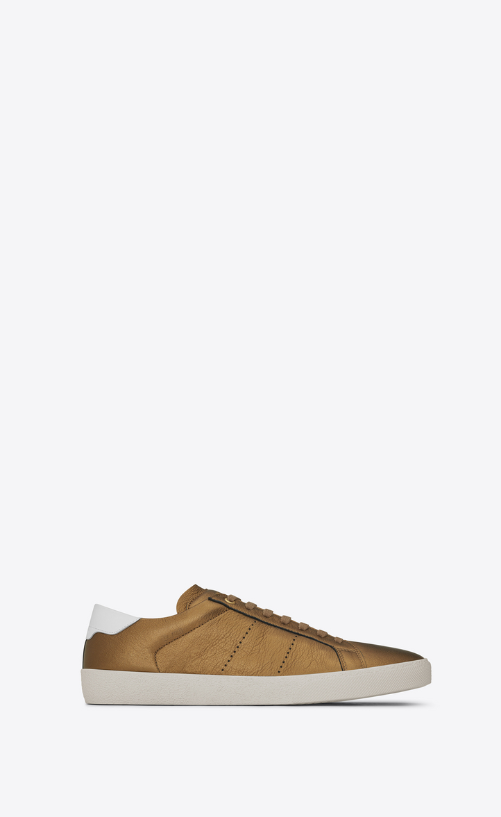 Saint Laurent Signature Court Classic Sl/06 Sneaker In Bronze And Optic ...