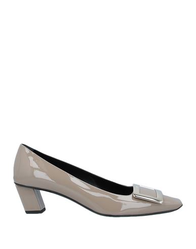 Roger Vivier Woman Pumps Khaki Size 5 Soft Leather In Gray