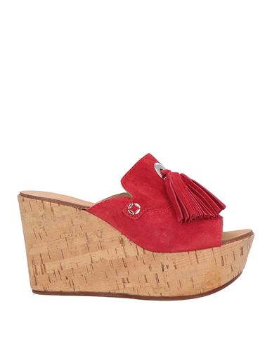 Casadei Woman Sandals Red Size 10.5 Soft Leather In Red