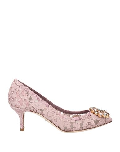 Dolce & Gabbana Woman Pumps Antique Rose Size 4 Viscose, Cotton, Silk, Polyamide In Pink