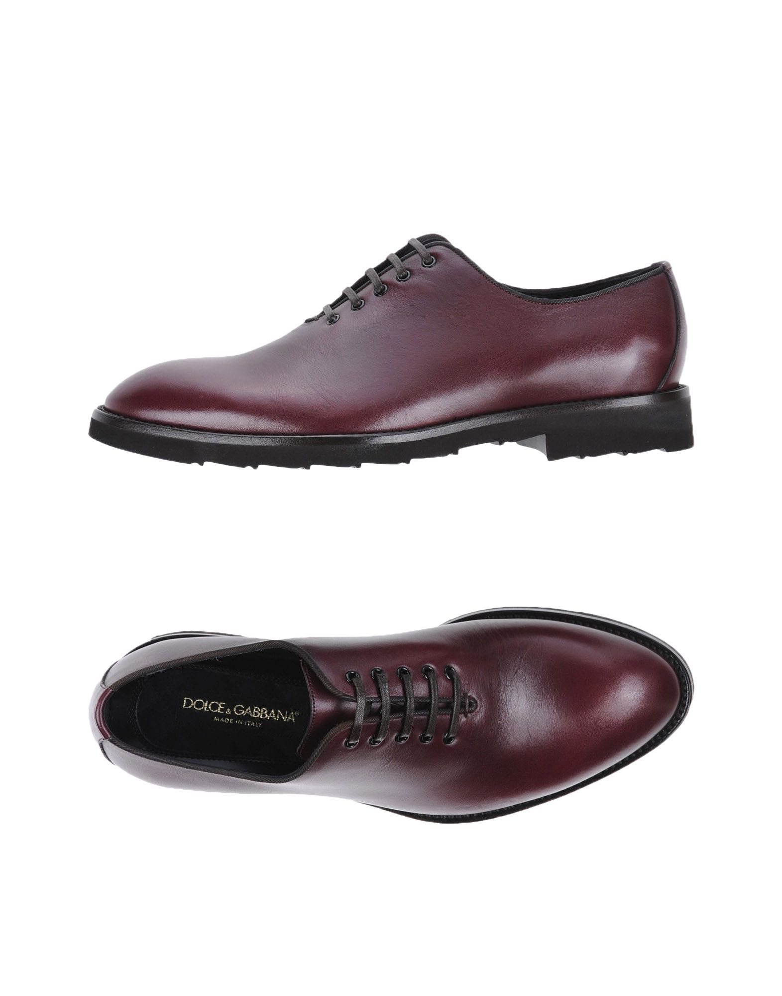 Shop Dolce & Gabbana Man Lace-up Shoes Burgundy Size 7.5 Calfskin In Red