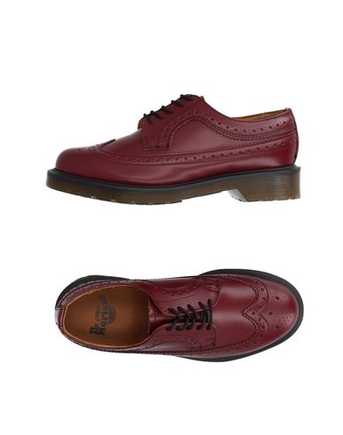 Dr. Martens' Dr. Martens Woman Lace-up Shoes Burgundy Size 8.5 Soft Leather In Red