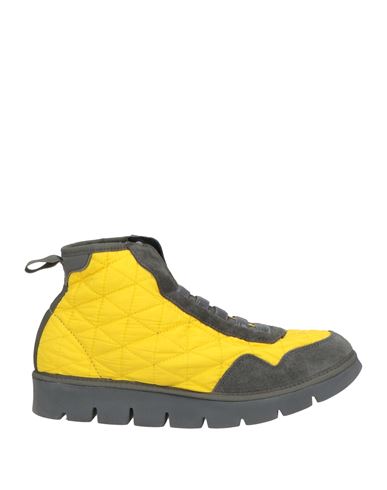 Pànchic Panchic Woman Sneakers Yellow Size 7 Leather, Textile Fibers