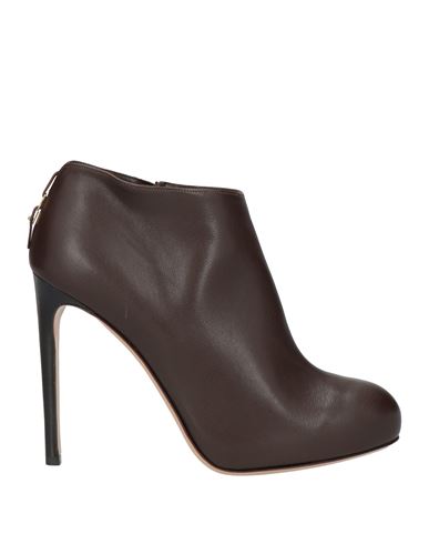 Ferragamo Woman Ankle Boots Dark Brown Size 8 Calfskin In Brown