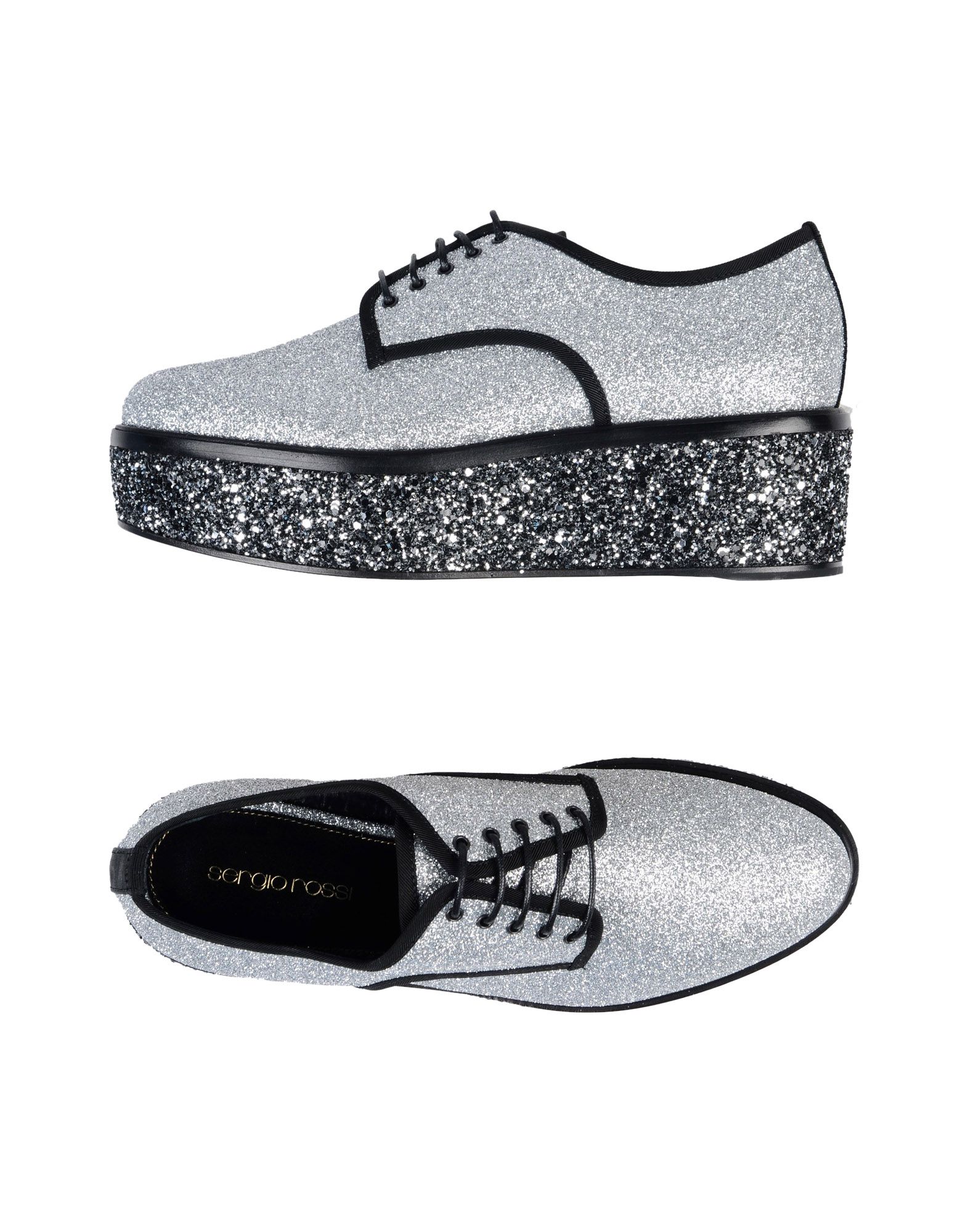 sergio rossi lace-up shoes in silver