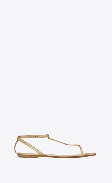 ysl gold flat sandals