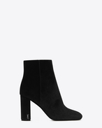 SAINT LAURENT Loulou D Bottine zippée LOULOU 95 en velours noir f
