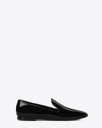 SAINT LAURENT Classic Masculine Shapes D SMOKING 05 MONOGRAM Slipper in Black Patent Leather f
