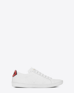 SAINT LAURENT Trainers D Signature COURT CLASSIC SL/01 LIPS Sneaker in Optic White Leather and Red and Blue Metallic Snakeskin f