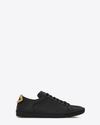 SAINT LAURENT Trainers D Signature COURT CLASSIC SL/01 LIPS Sneaker in Black Leather and Silver and Gold Metallic Snakeskin f