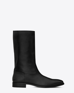 SAINT LAURENT Bottes U Botte MATT 25 en cuir noir f