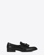 SAINT LAURENT クラシックシューズ U モンテーニュ タッセルローファー(ブラック/レザー/ヒール25mm) f