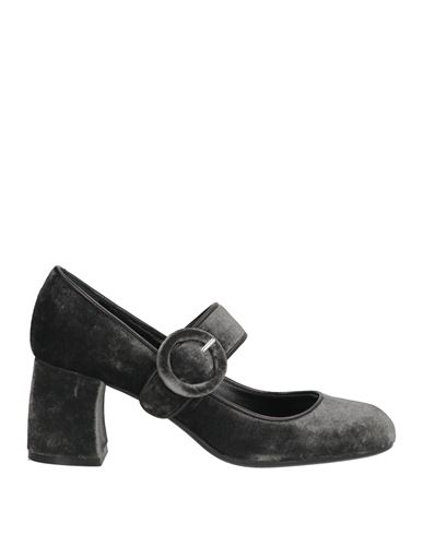 Roberto Festa Woman Pumps Grey Size 6 Textile Fibers, Leather In Black