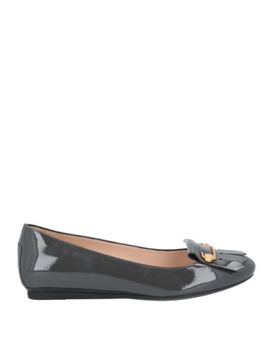 Tod's Woman Loafers Lead Size 5 Leather In Grey