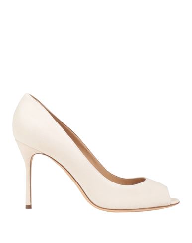 Sergio Rossi Woman Pumps Ivory Size 10 Leather In White