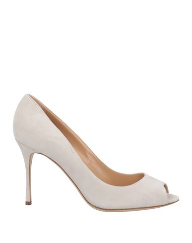 Sergio Rossi Woman Pumps Light Grey Size 10.5 Soft Leather