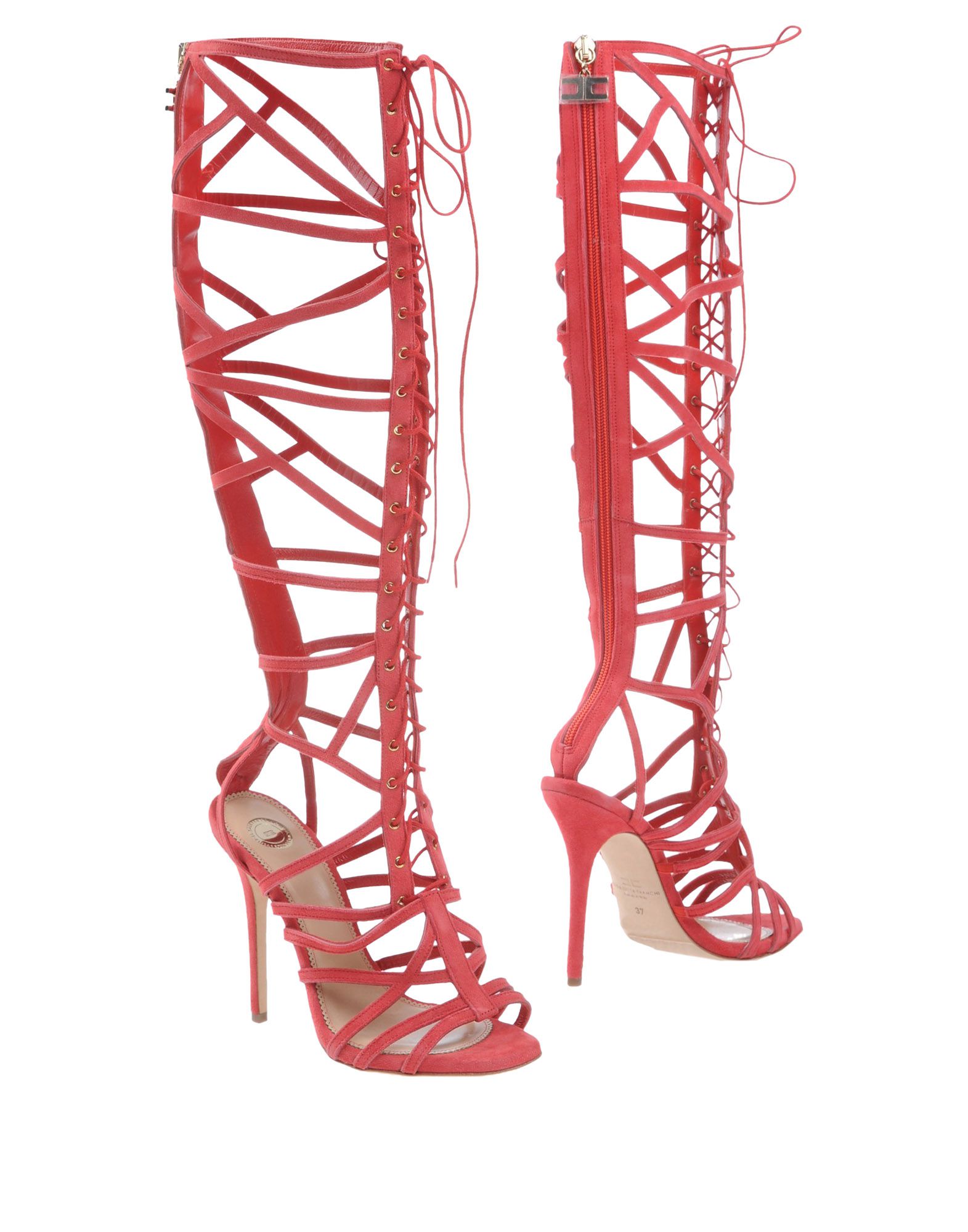 Elisabetta Franchi Knee Boots In Coral