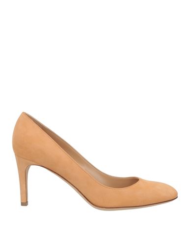 Sergio Rossi Woman Pumps Apricot Size 10.5 Leather In Orange