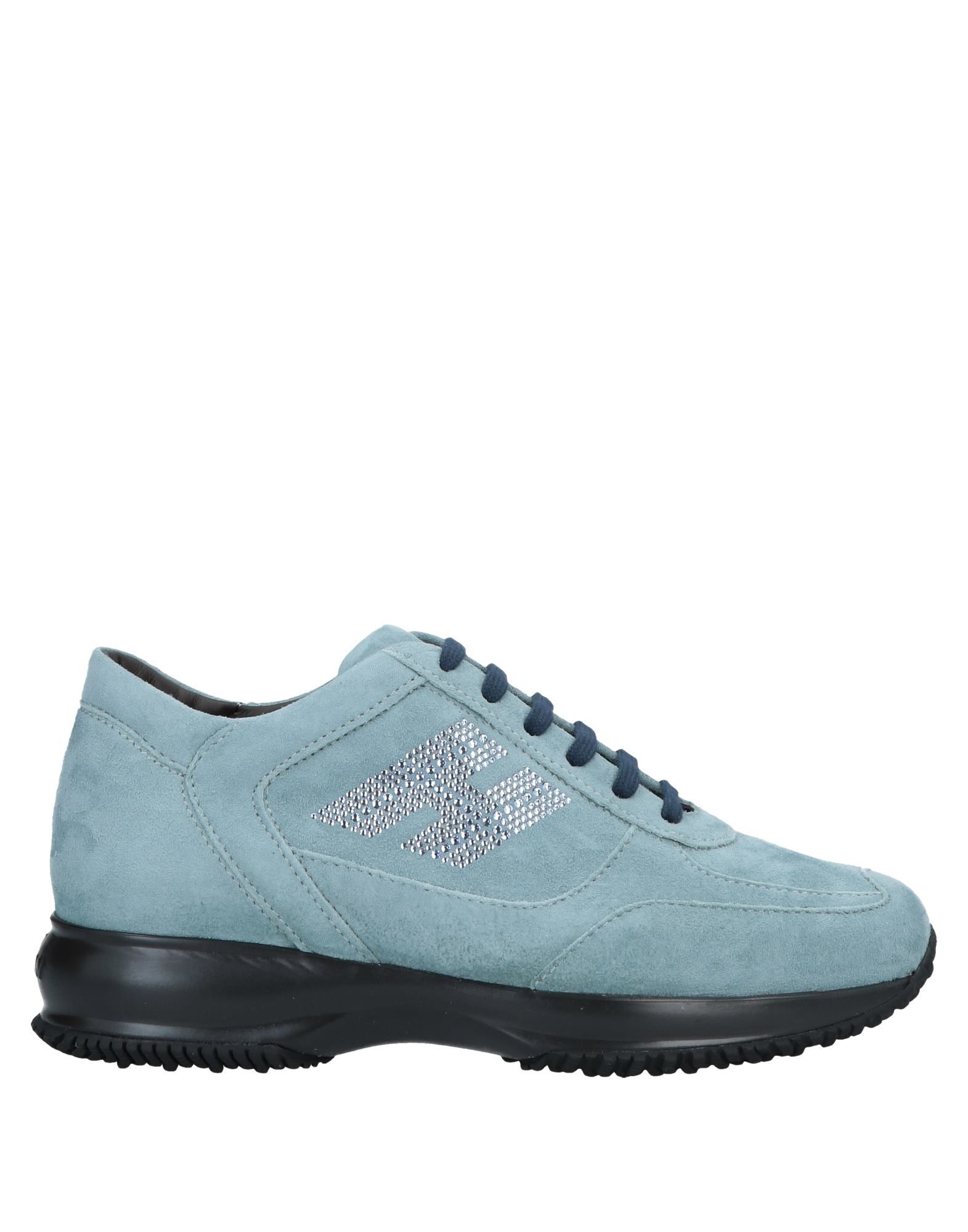Shop Hogan Woman Sneakers Sky Blue Size 6.5 Soft Leather