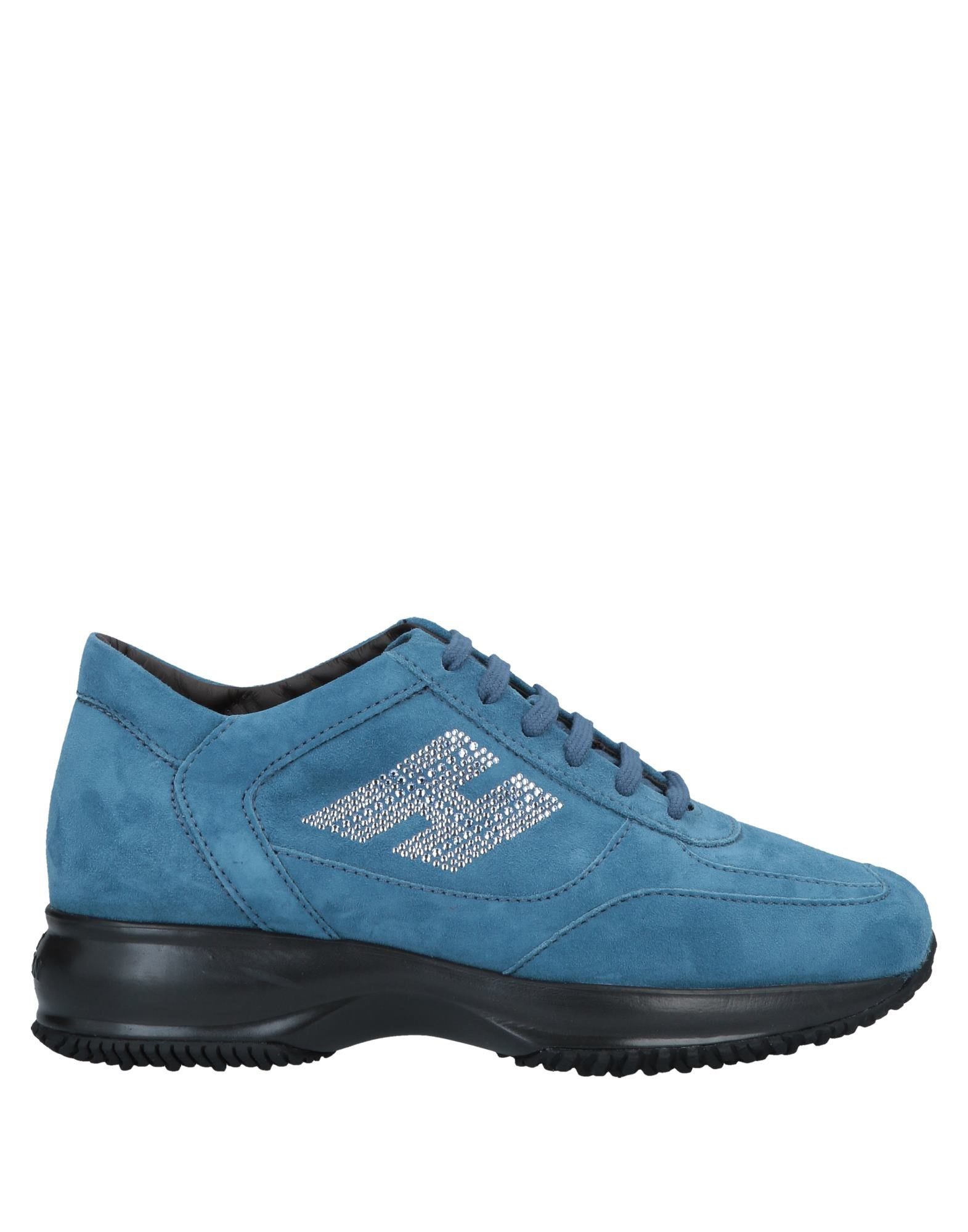 Shop Hogan Woman Sneakers Pastel Blue Size 8 Soft Leather