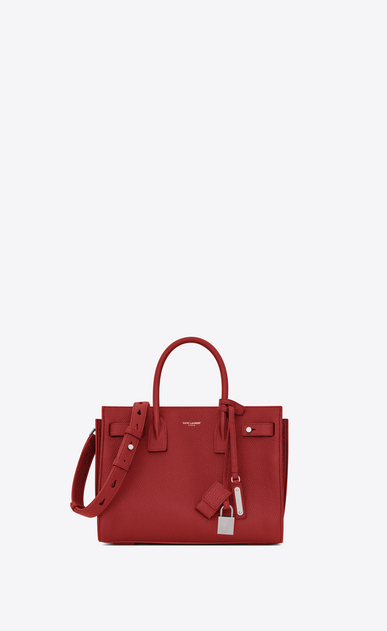 Baby Sac de Jour-Tasche aus lippenstiftrotem Narbenleder