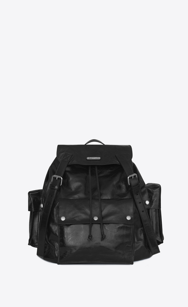 SAINT LAURENT Noe Woman NOE SAINT LAURENT backpack in black polished vintage leather a_V4