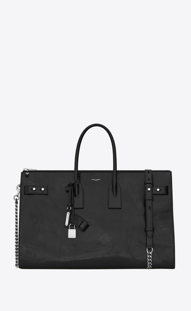 SAINT LAURENT Sac De Jour Supple Woman sac de jour souple 36h duffle bag in black moroder leather a_V4