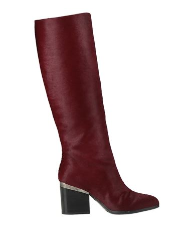 Shop Hogan Woman Boot Burgundy Size 7.5 Leather In Red