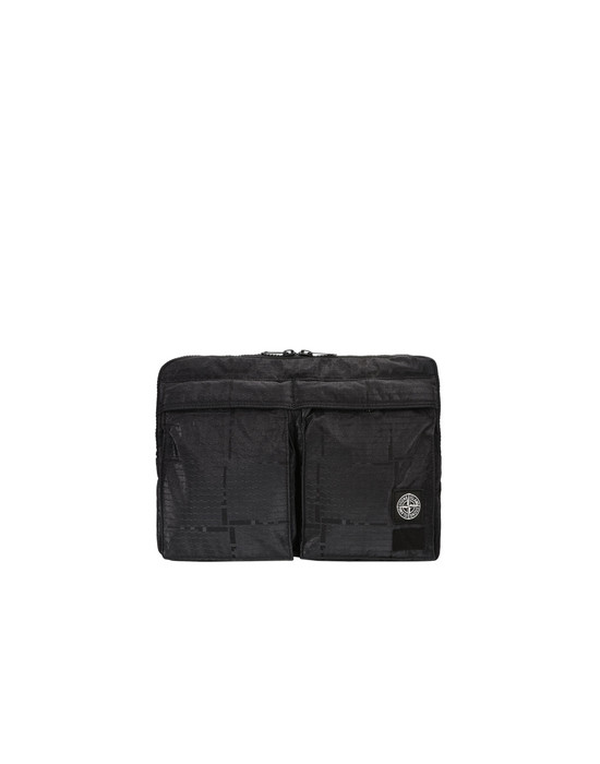 11306551fh - Shoes - Bags STONE ISLAND Laptop case 915P1 STONE ISLAND/PORTER®<br>STONE ISLAND HOUSE CHECK JACQUARD ON NYLON METAL BLACK WATRO_GARMENT DYED STONE ISLAND - 0