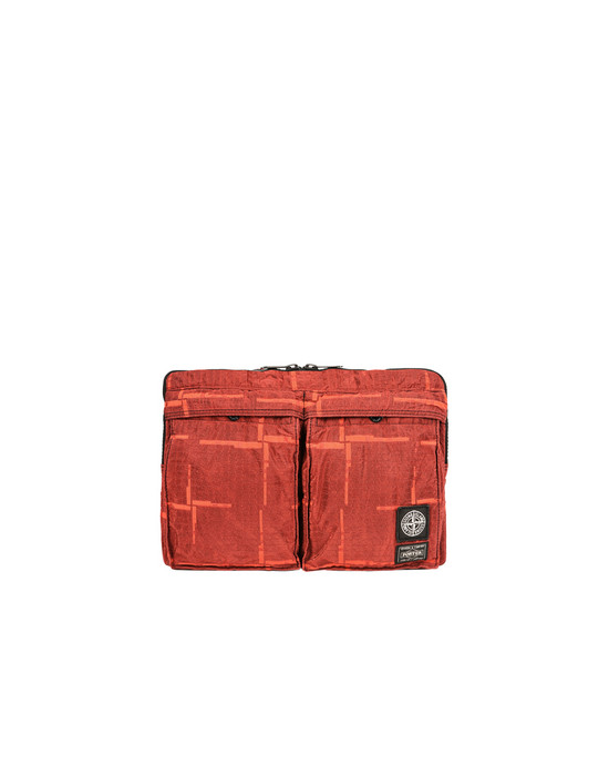 11306617dg - Shoes - Bags STONE ISLAND Laptop case 915P1 STONE ISLAND/PORTER®<br>STONE ISLAND HOUSE CHECK JACQUARD ON NYLON METAL BLACK WATRO_GARMENT DYED STONE ISLAND - 0