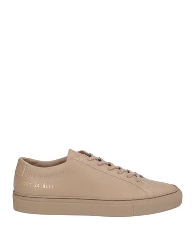 Common Projects Woman By  Woman Sneakers Khaki Size 4 Soft Leather In Beige