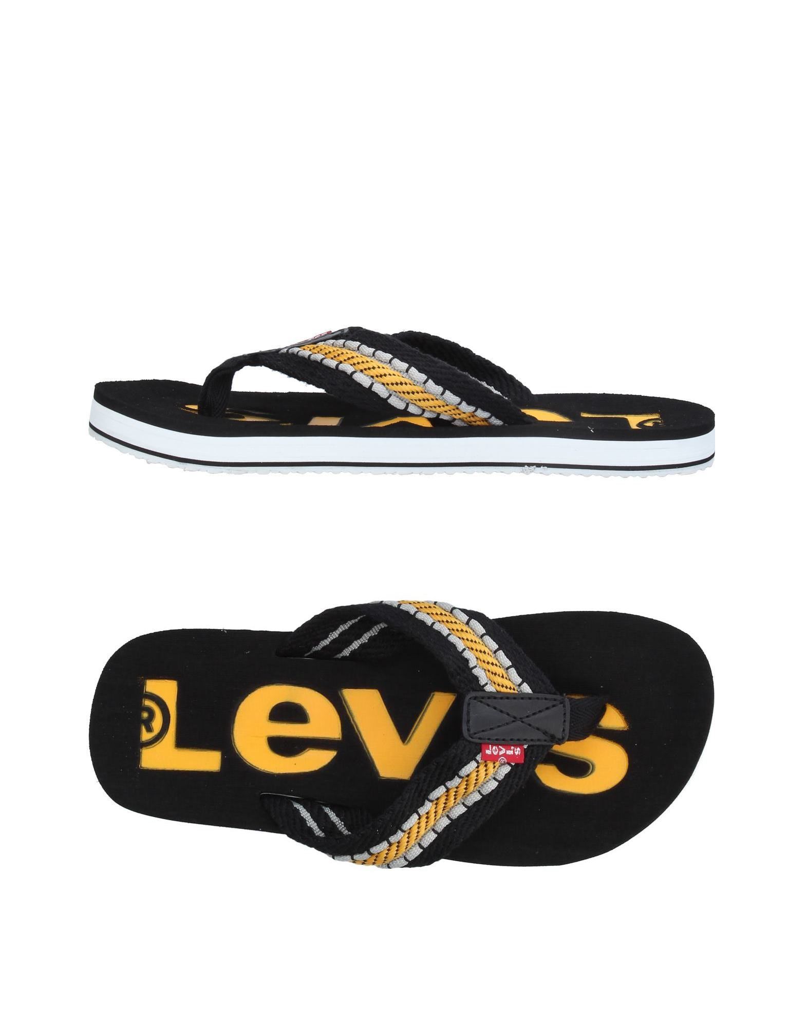 《期間限定セール開催中!》LEVI' S メンズ トングサンダル ブラック S 紡績繊維