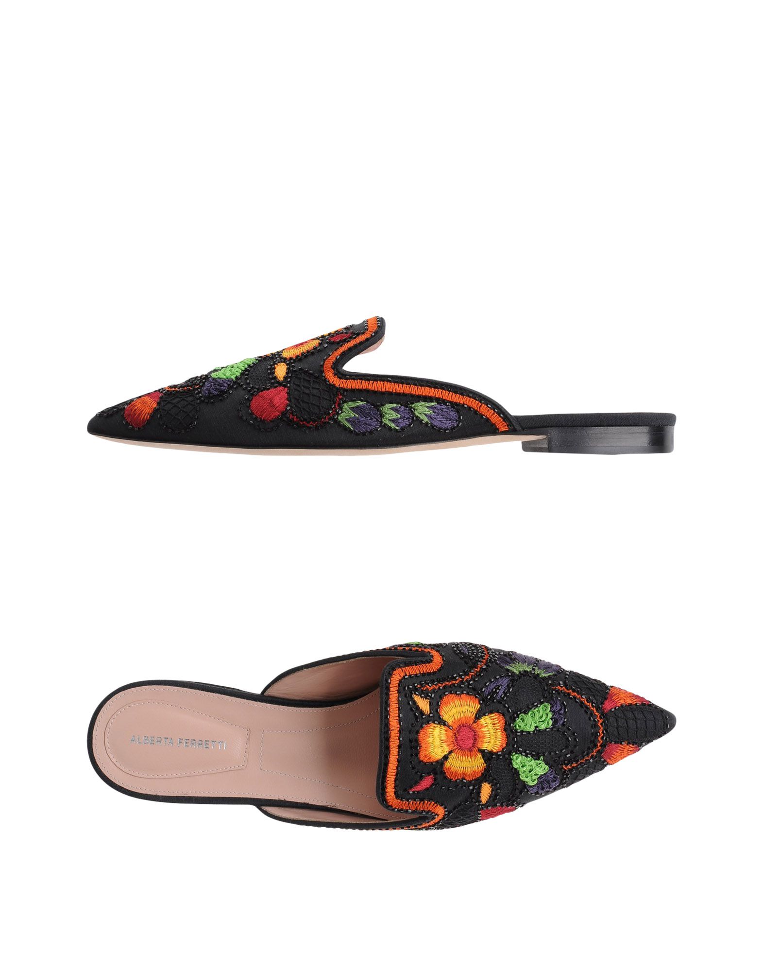 alberta ferretti embroidered mules