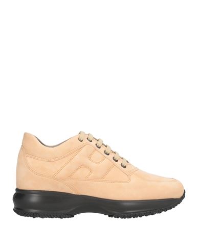 Hogan Woman Sneakers Sand Size 8 Leather In Neutral