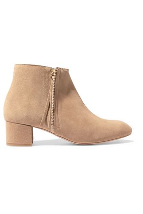 Maje WOMAN SUEDE ANKLE BOOTS BEIGE