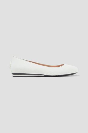 Tod's Calf-hair Ballet Flats In White