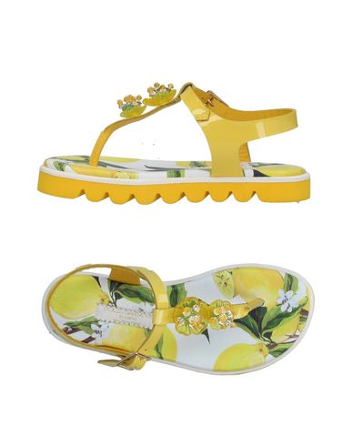 Shop Dolce & Gabbana Toddler Girl Thong Sandal Yellow Size 9.5c Soft Leather