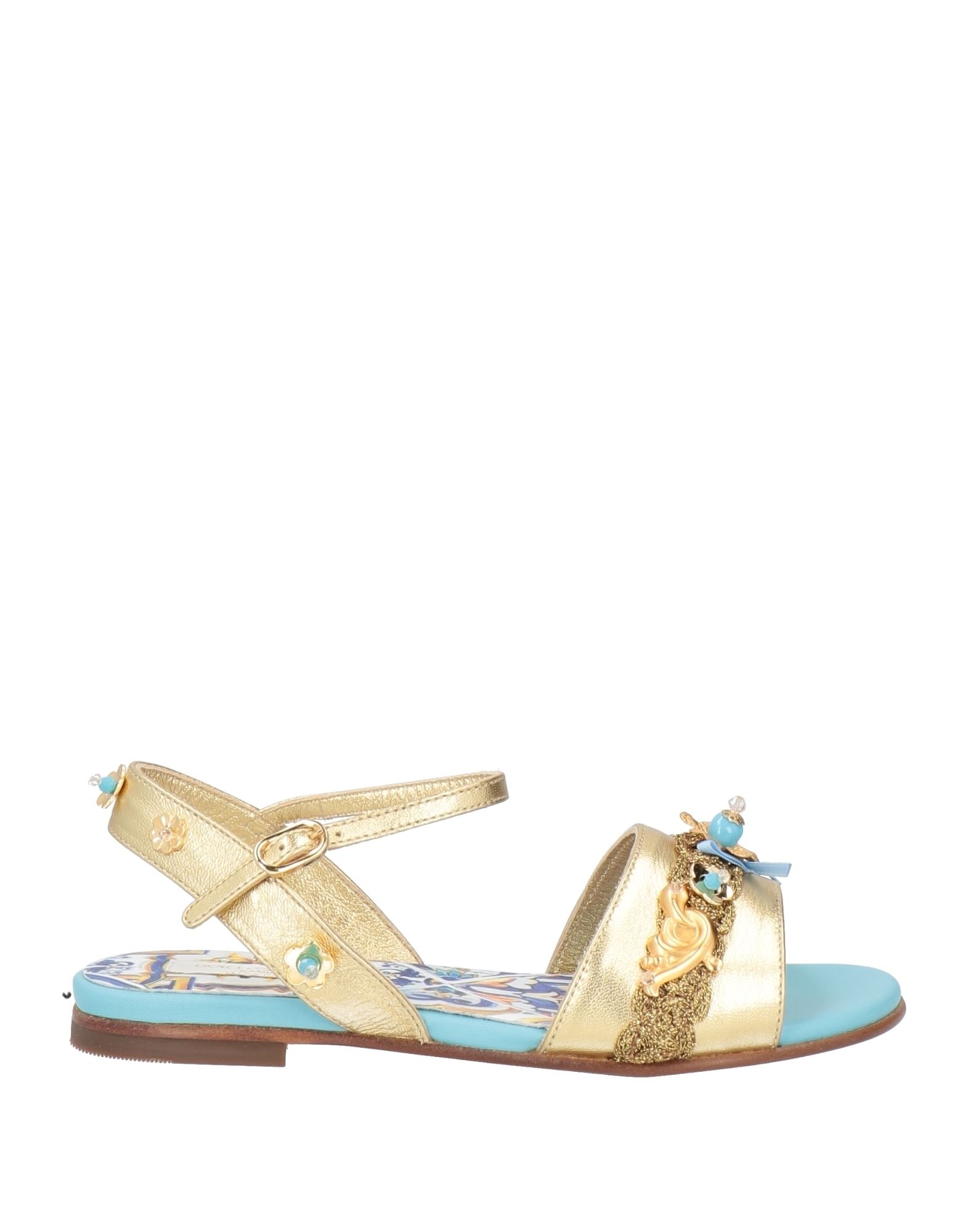 DOLCE & GABBANA DOLCE & GABBANA TODDLER GIRL SANDALS GOLD SIZE 10C LAMBSKIN,11353618SO 7