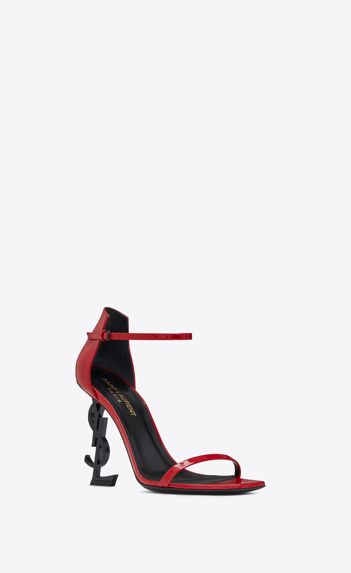 Saint Laurent ‎Opyum Sandals In Patent Leather With Black Heel ‎ | YSL.com