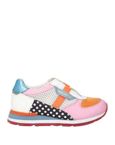 Dolce & Gabbana Babies'  Toddler Girl Sneakers Pink Size 9.5c Calfskin, Polyester, Polyamide