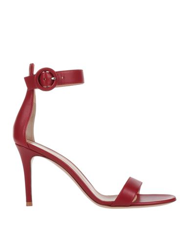 Gianvito Rossi Woman Sandals Red Size 7.5 Soft Leather