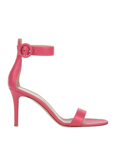 Gianvito Rossi Woman Sandals Fuchsia Size 8 Soft Leather In Pink